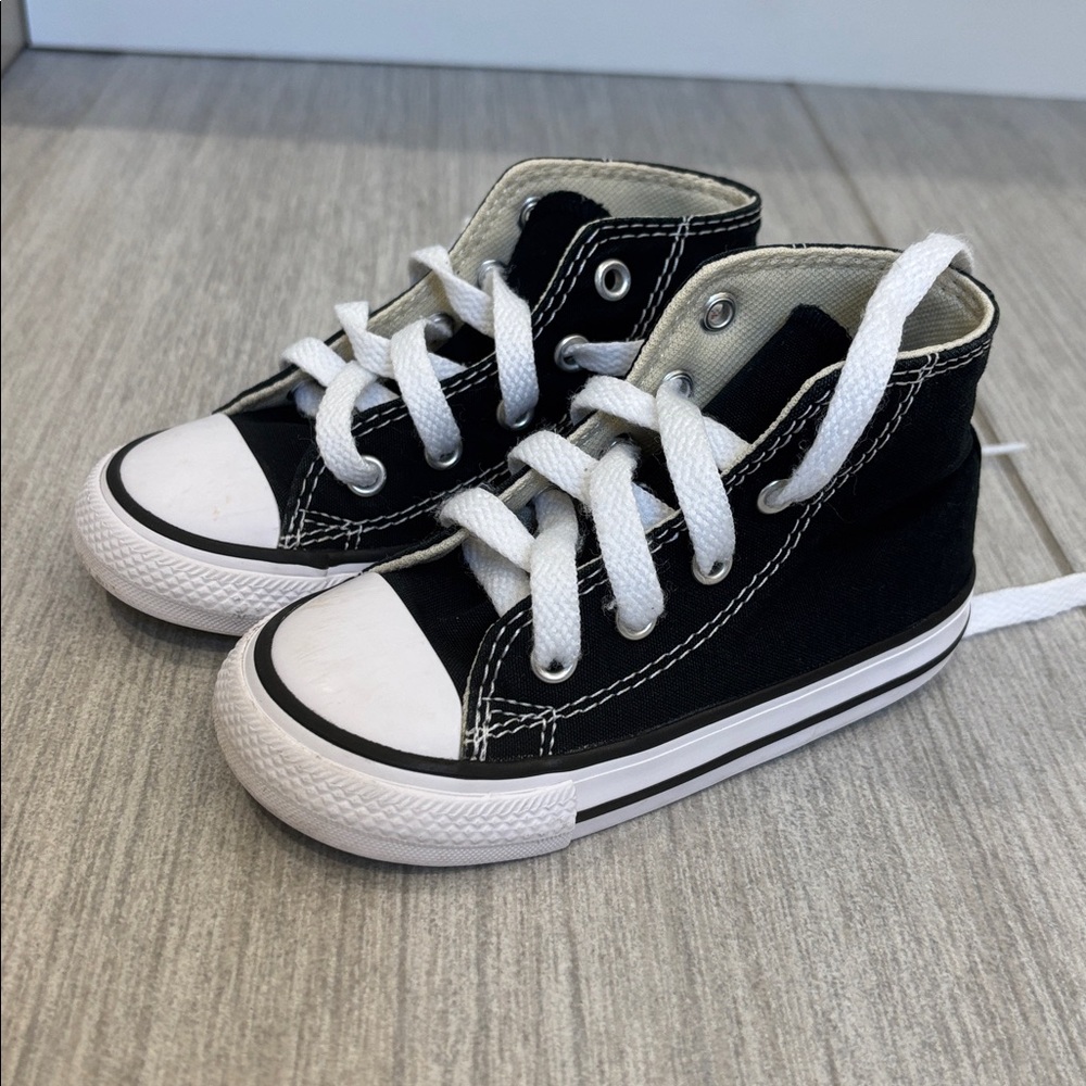 Converse Baby/Toddler Black and White High-Top Sneakers